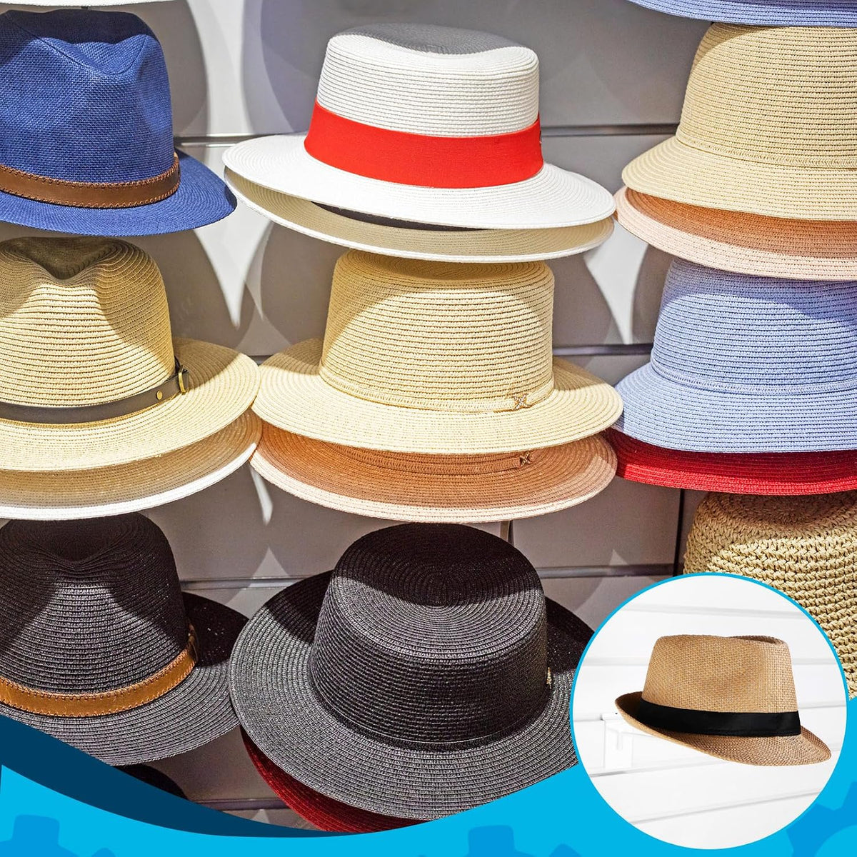 Slatwall accessories hat organizer in home wardrobe