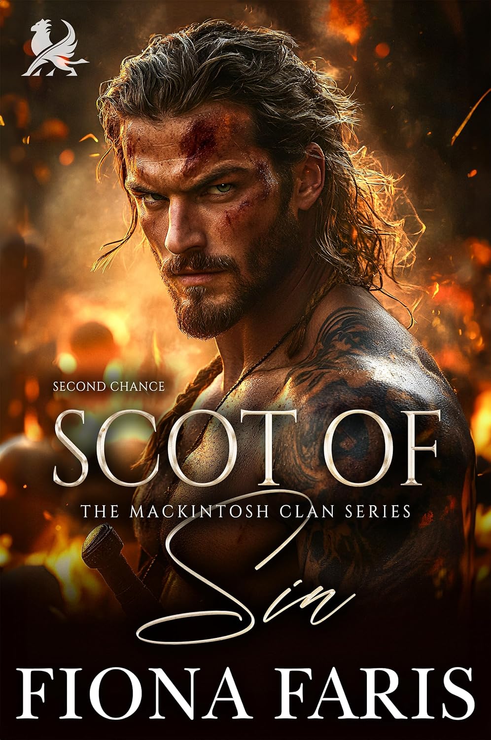 Fiona Faris Scot of Sin paperback book front view featuring authentic Scottish second chance romance cover design.