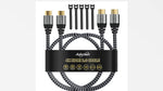 Adoreen multi device compatible multimedia cord package layout emphasizing universal connectivity attributes.