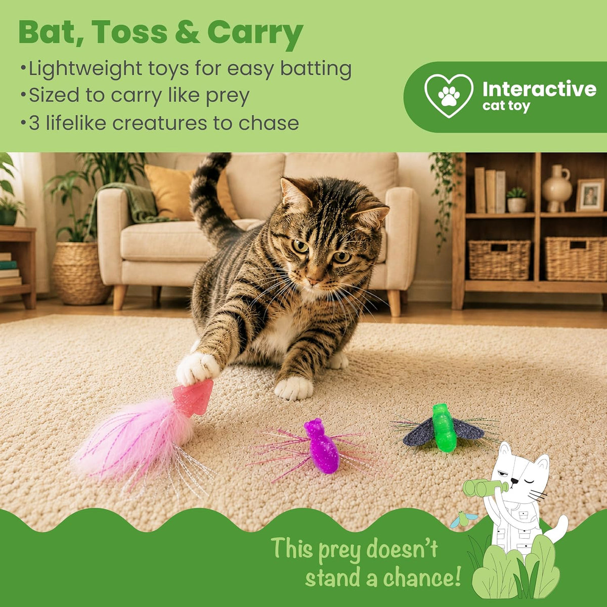 Catstages Squish Prey Squid cat toy close up