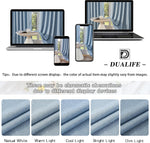 DUALIFE faux linen curtain texture and stitch detail