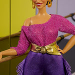 Barbie Signature Debbie Allen articulated doll purple fringe pants leg warmers
