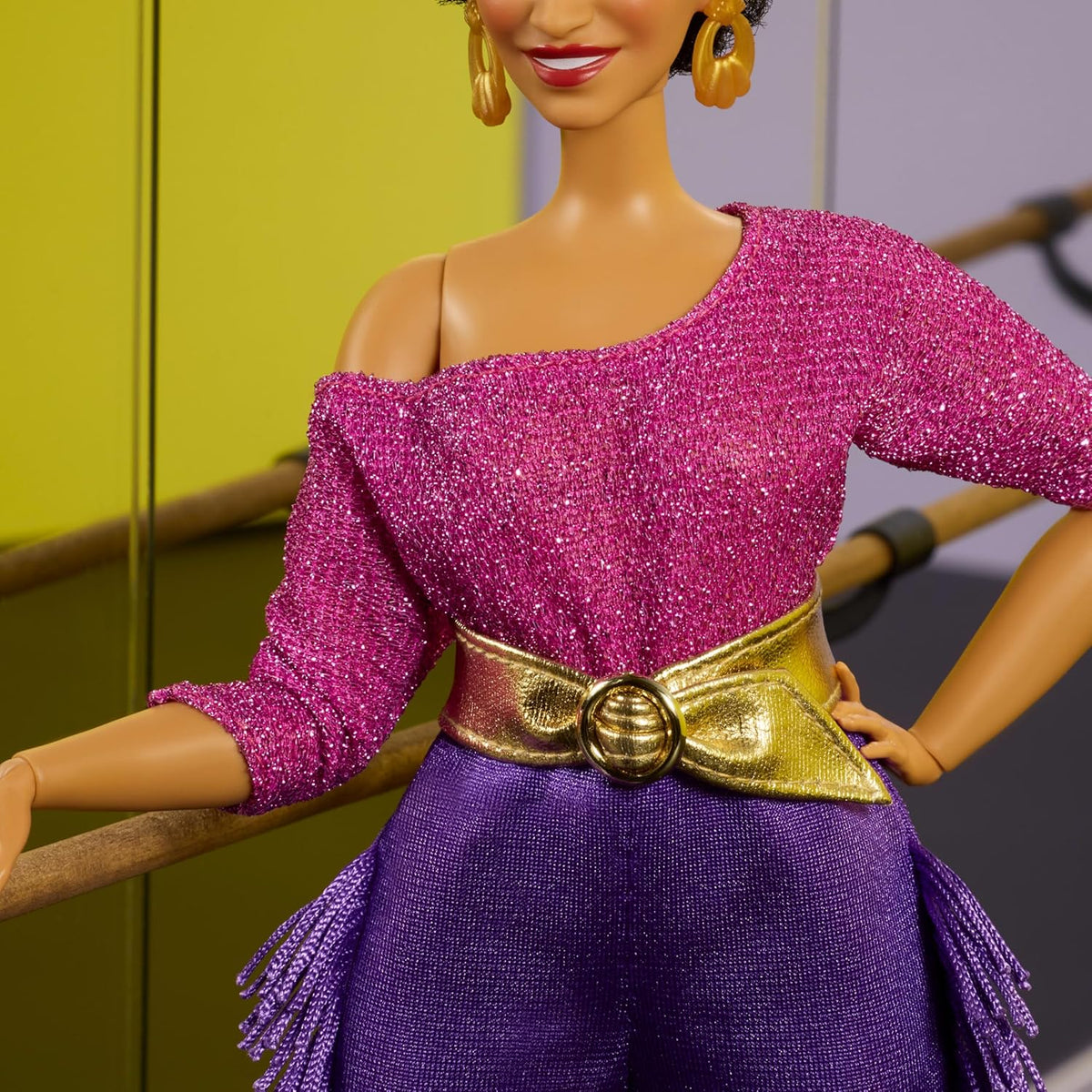 Barbie Signature Debbie Allen articulated doll purple fringe pants leg warmers