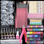 Teenitor acrylic fake nails kit with 600 clear coffin tips and nail art brushes