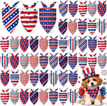 Weewooday 50 Pcs 4th of July Dog Bandanas Bulk for Patriotic American Striped Star Red White and Blue Independence Day Flag Scarf for Small Medium Large Outfit(Striped Star, 31.5 x 21.7 X21.7 Inch) - Image 11