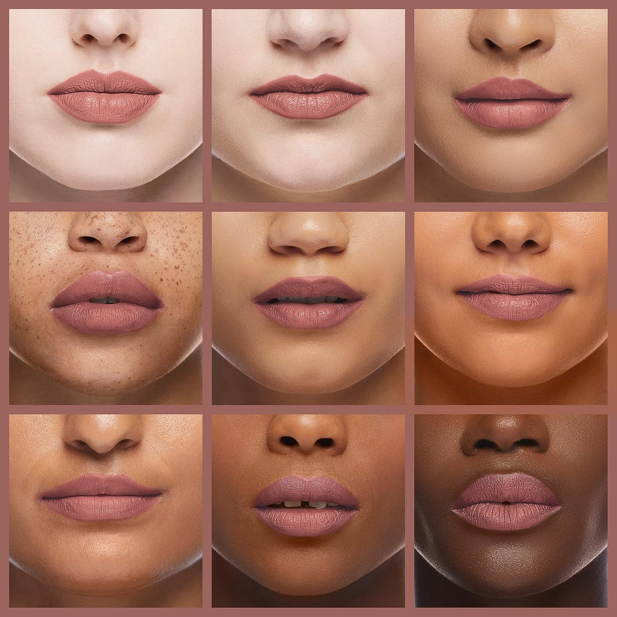 Model wearing Milani Nude lip liner for defined lips