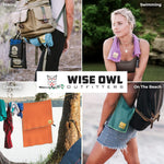 Wise Owl Outfitters yoga towel showing edge stitching and quality