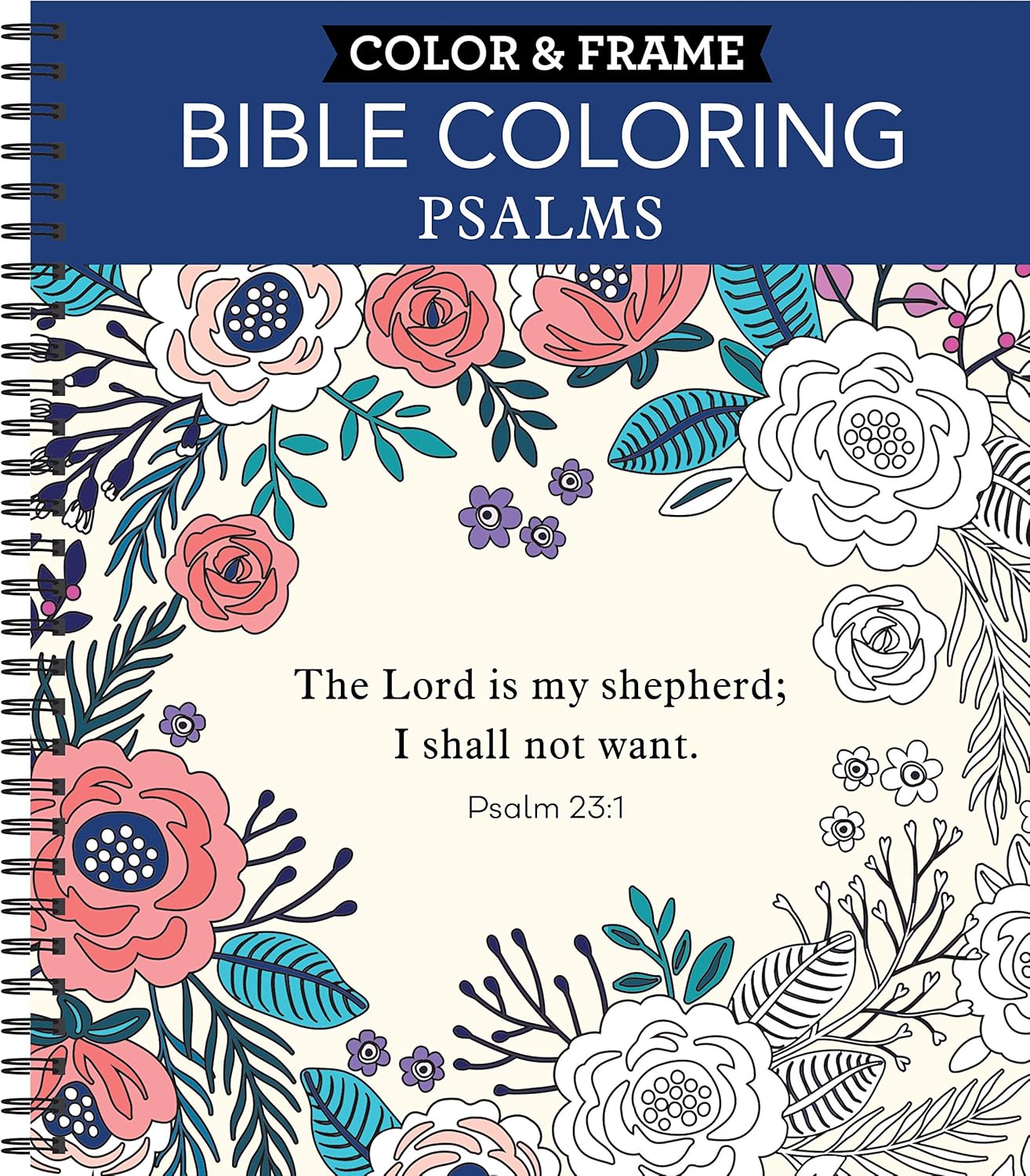 Color & Frame - Bible Coloring: Psalms: 63 Coloring Pages with Bible Verses | Christian Devotional Book Gift for Women, Adults, Teens & Faith-Based Relaxation | Perforated, Spiral Bound - Image 1