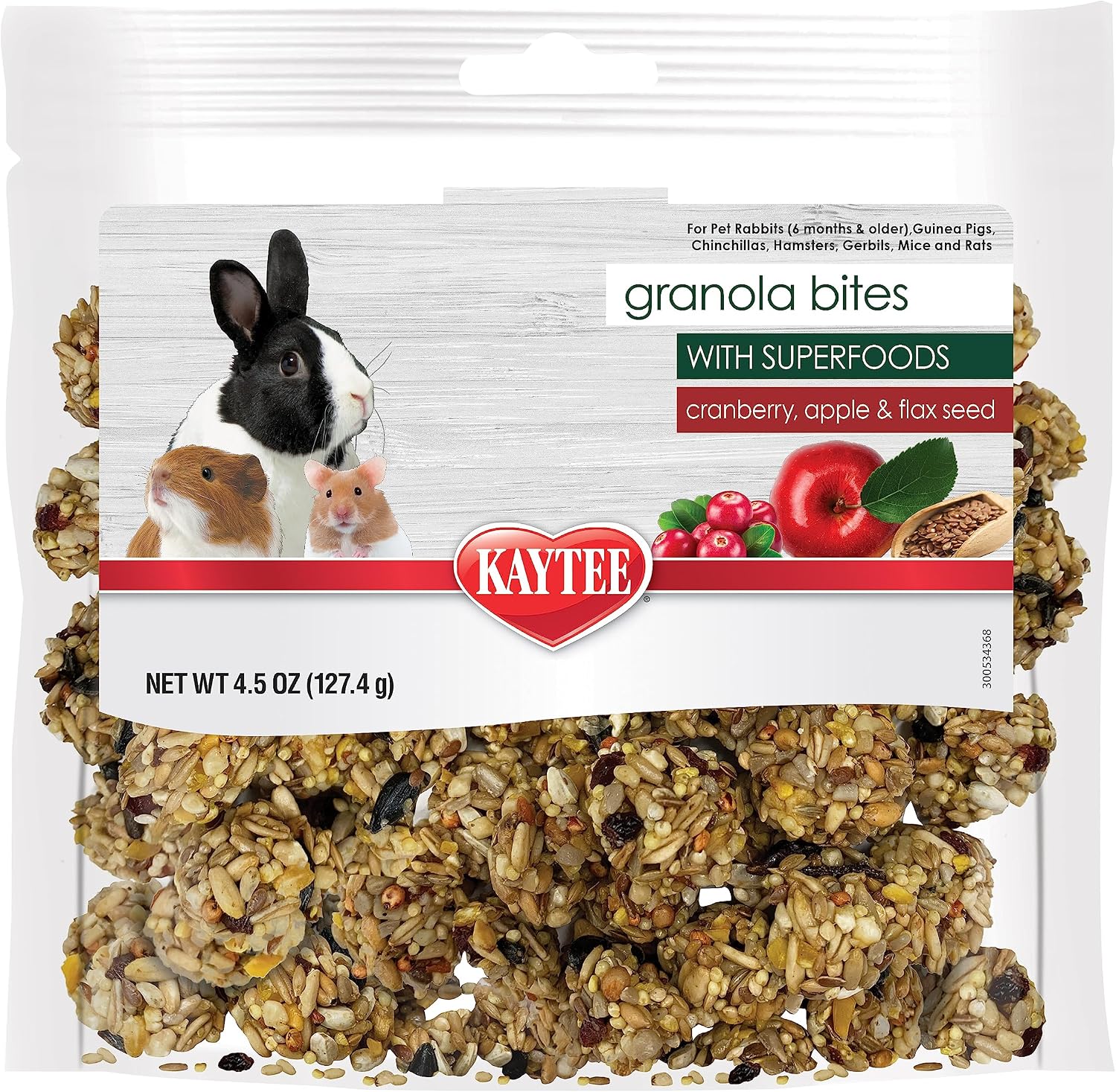 Kaytee Granola Bites with Superfoods small animal treats front packaging