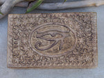 Dharmaobjects carved jewelry box side angle and depth display