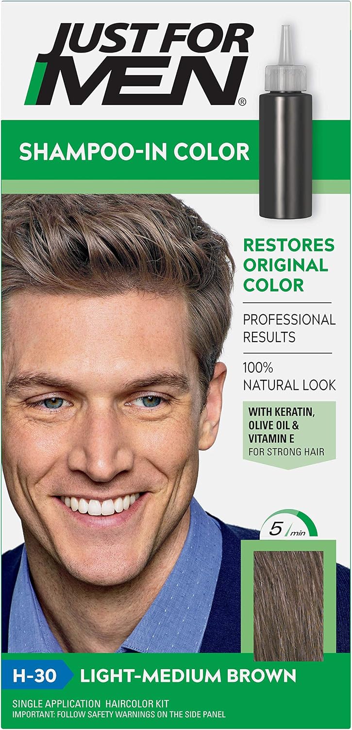 Just For Men Light Medium Brown hair color box front view