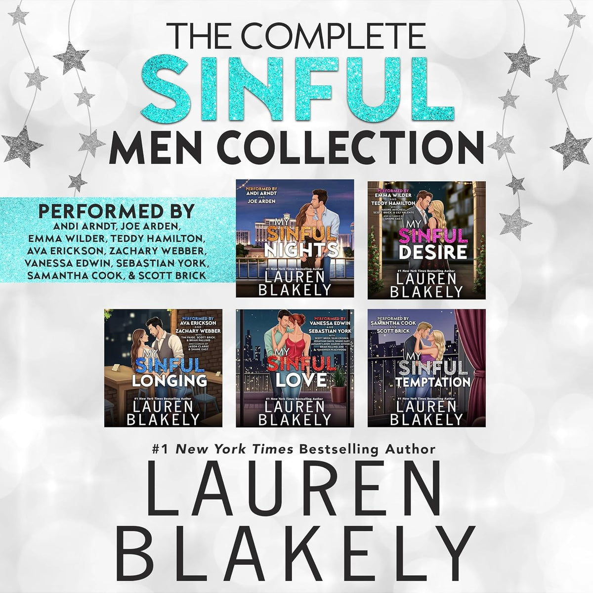 Lauren Blakely The Complete Sinful Men Collection audio box set front view