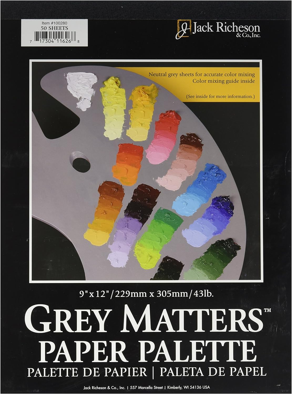 Jack Richeson Grey Matters Paper Palette front view