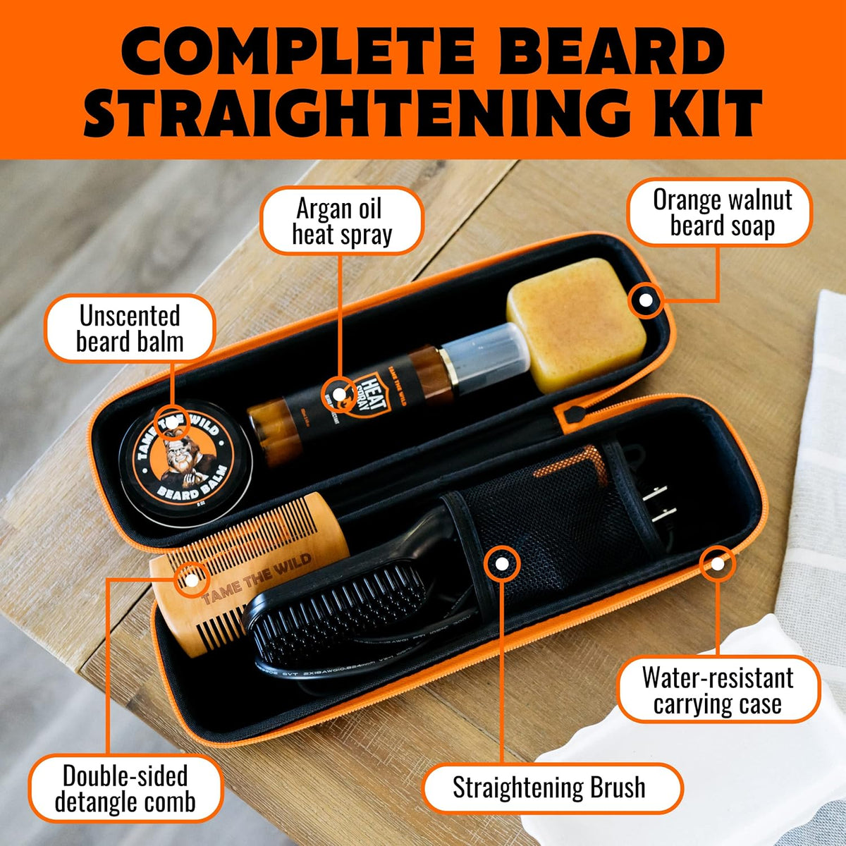 Tame the Wild heated beard straightening brush with digital temperature display