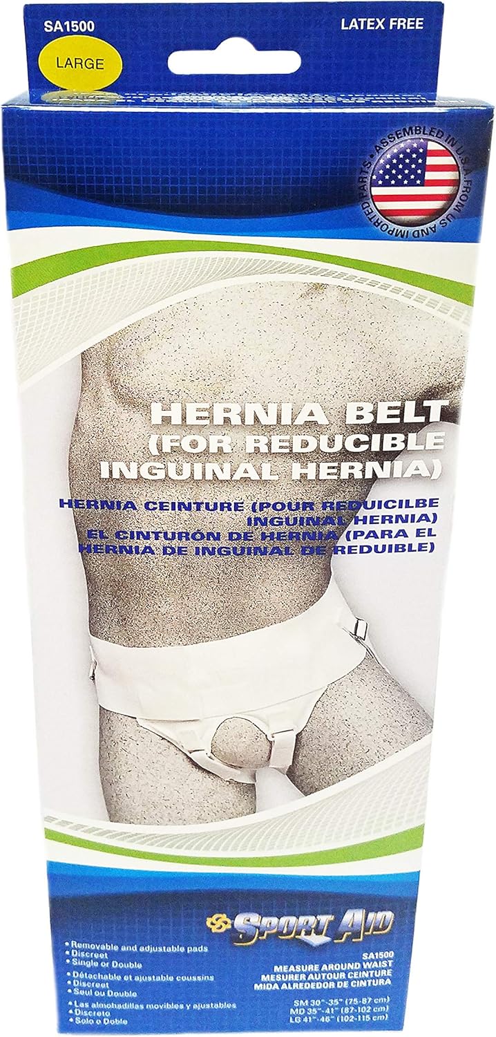 Sportaid Hernia Truss Double Adjustable Removable White 41 46 Inches for Men Large - 1 ea - Image 1