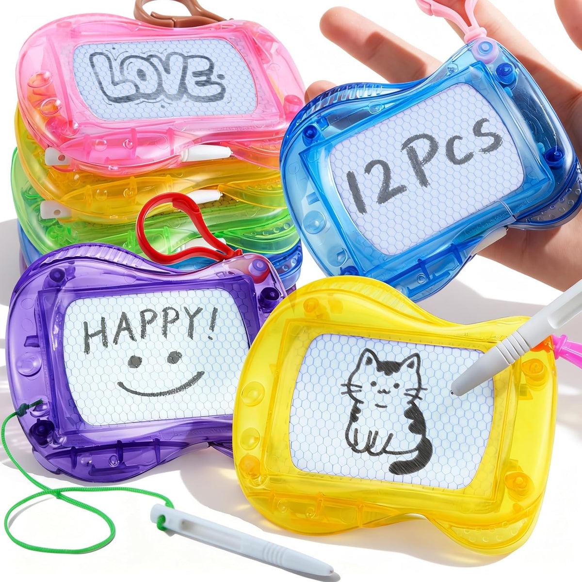 Joyin 12 pieces mini magnetic drawing board set front view