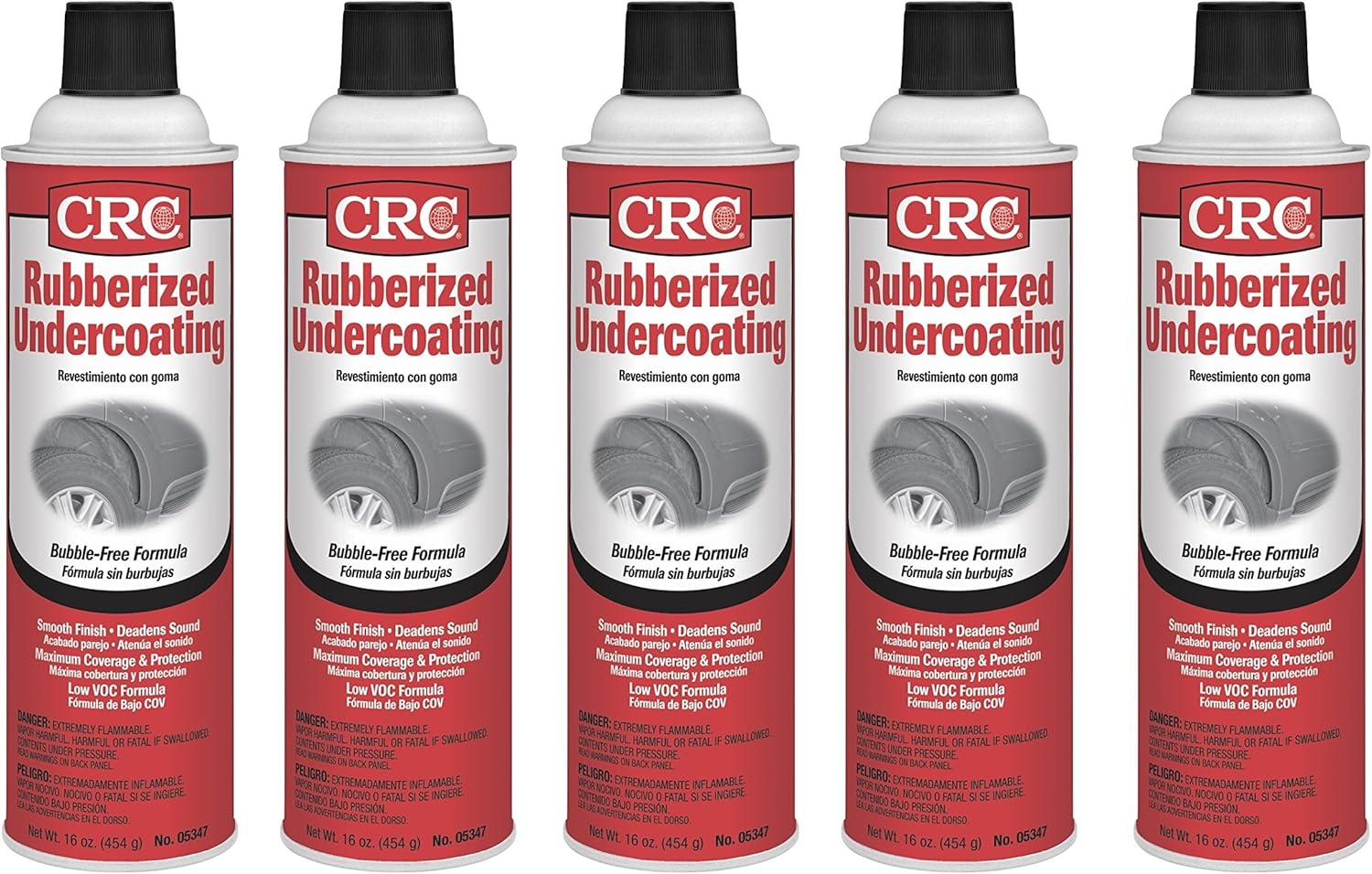 CRC Rubberized Spray Undercoating front view premium automotive rust prevention aerosol canister