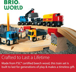 Brio authentic imported wooden train set overview angle