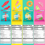 Nutritional facts panel on the back of a SmartSweets bag showing 3 grams of sugar and prebiotic fiber content.