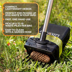 Neater Pet Brands pet waste scooper with twenty two inch long handle pole.