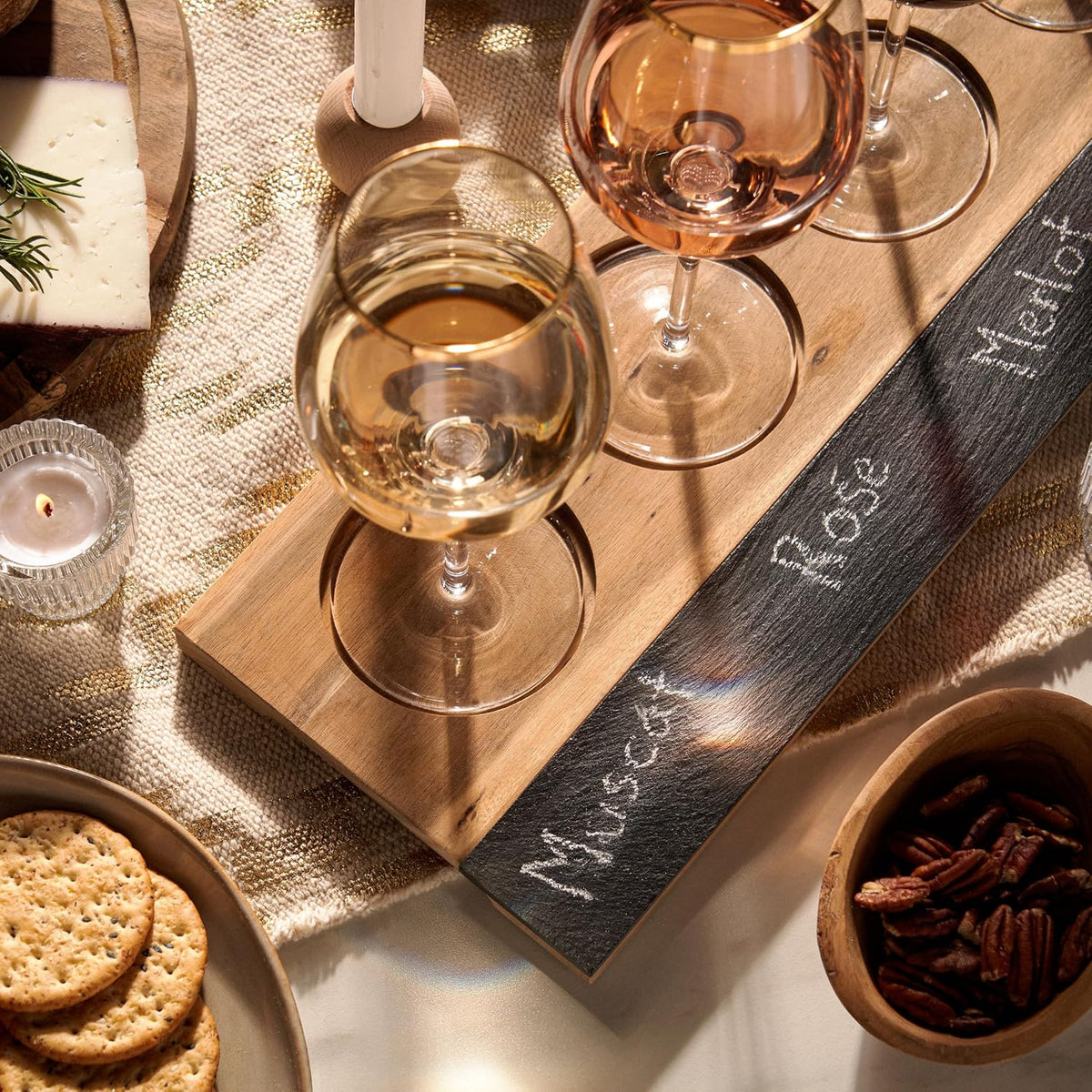 Twine wine tasting party essential board shown overhead