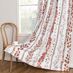 Boho Curtains for Living Room Light Filtering Privacy Protection Cotton Curtains 84 Inch Length 2 Panels Bohemian Linen Style Back Tab Window Leaf Print Classical Drapes for Dining Room - Image 10