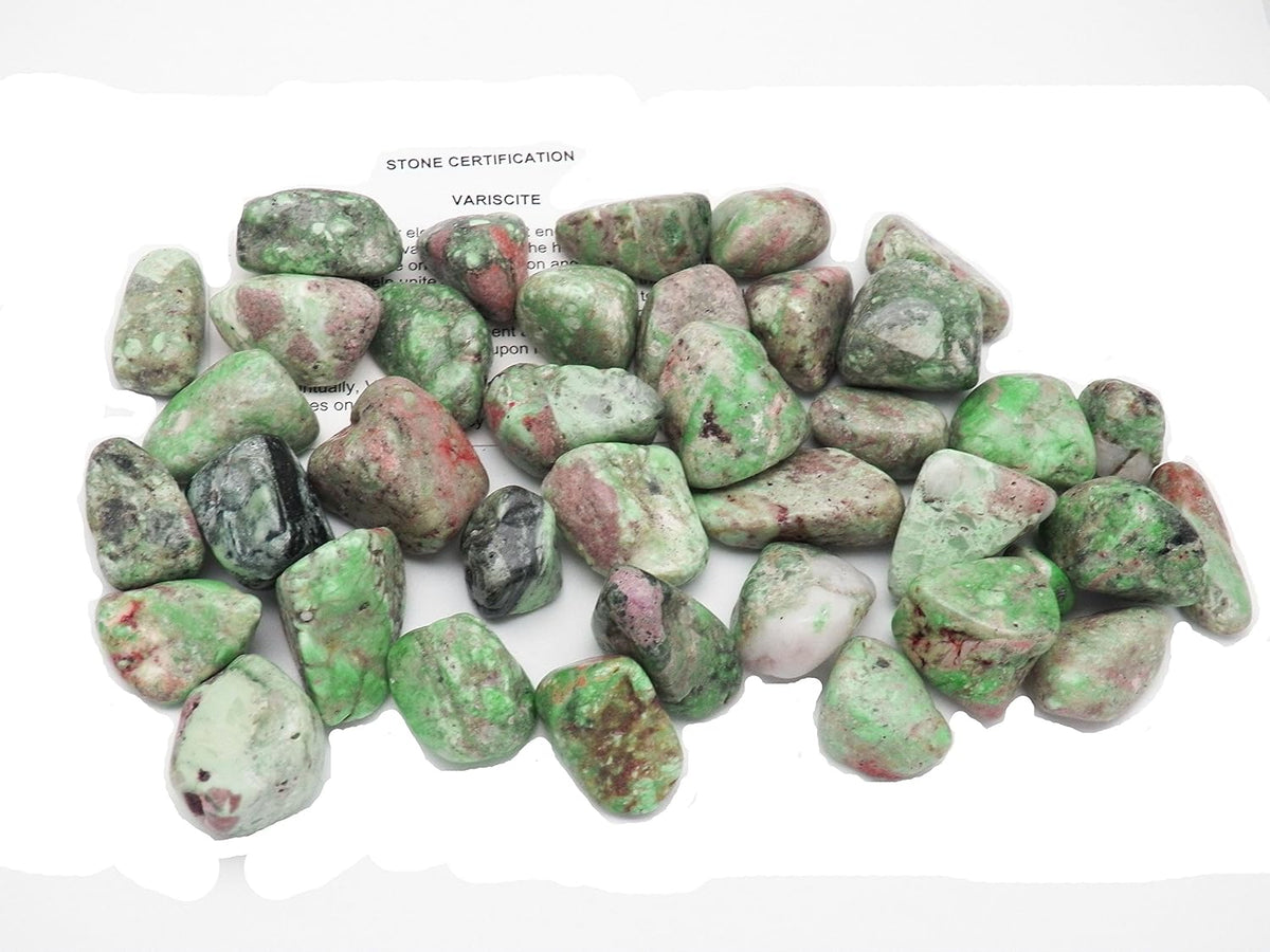 The Fundamental Rockhound Variscite Tumbled Stone Crystal front view natural gemstone