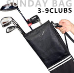 Champkey portable golf Sunday bag folded flat to highlight compact travel-ready design