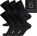 Brooklyn Socks Cotton Diabetic Non-Binding Neuropathy Crew Socks front view showing black fabric texture.