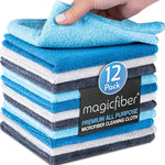 MagicFiber microfiber cleaning cloth 12 pack front view showcasing the four distinct colors