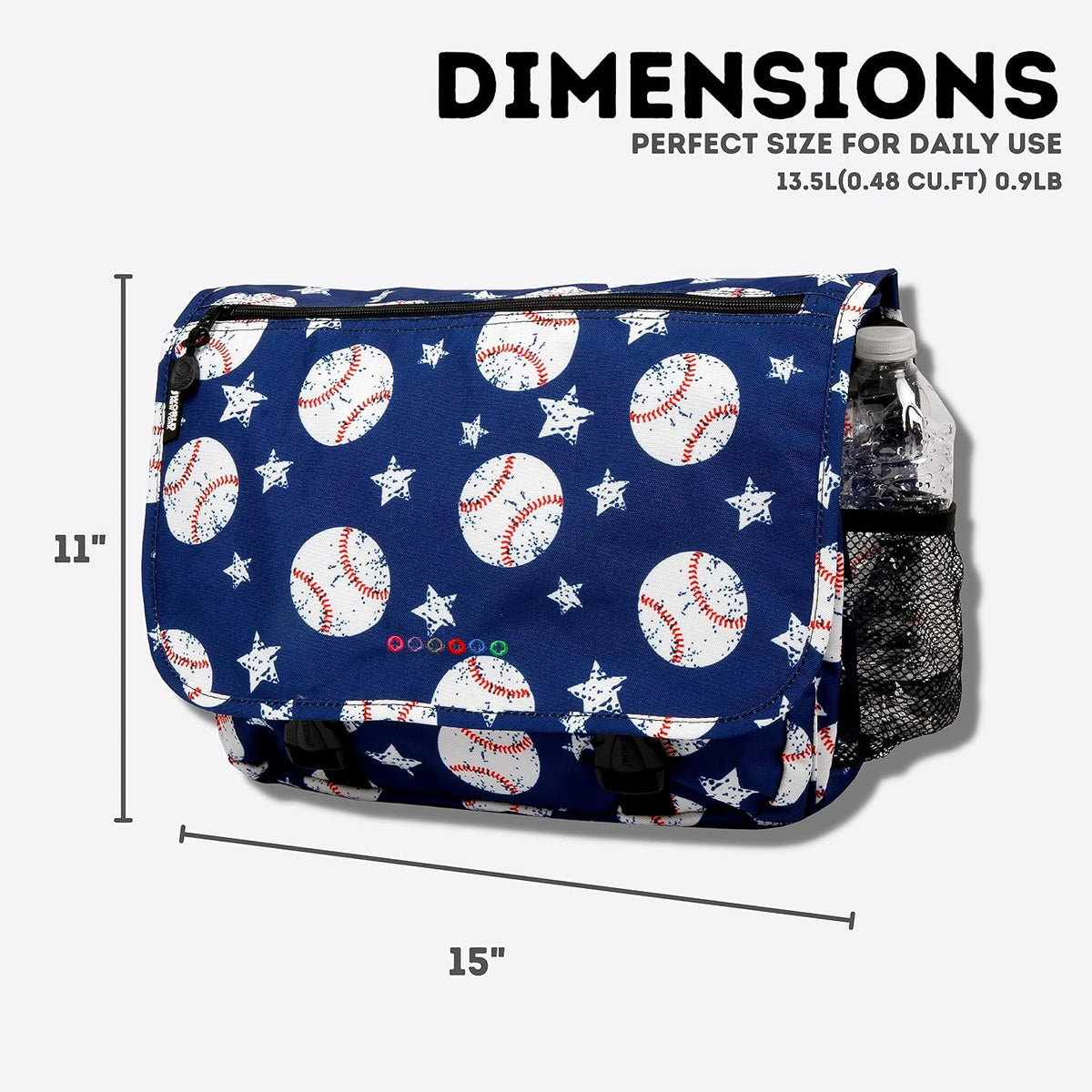 J World New York Terry messenger bag buckle and closure detail