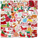 Backtopeia Christmas stickers featuring Santa Claus and reindeer designs for party favors