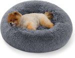 Bedsure grey calming pet bed in modern home setting