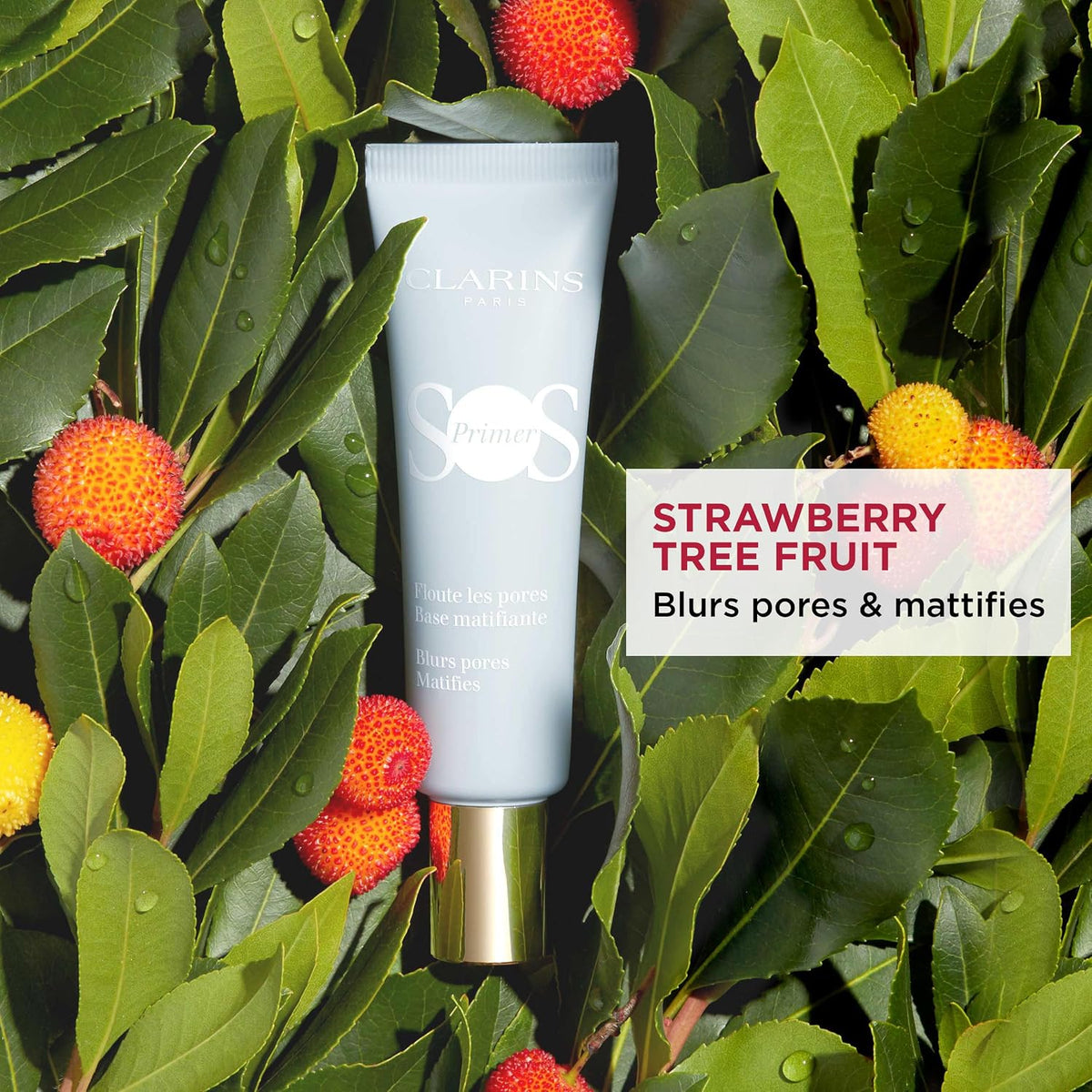 Clarins skincare primer ingredients and label closeup