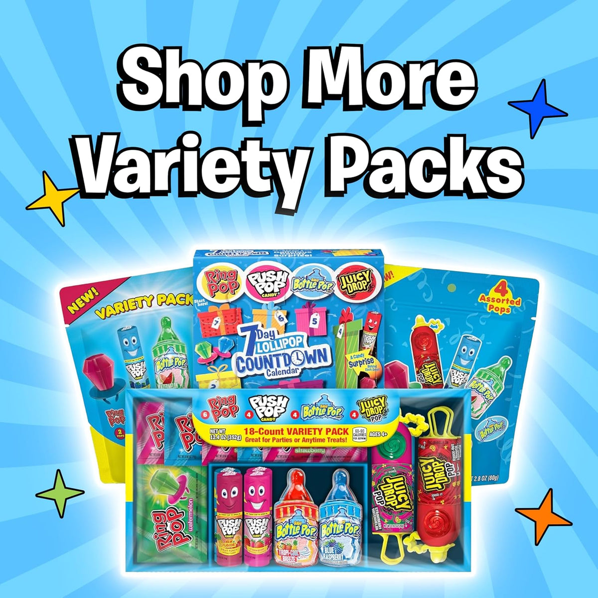 Interactive children lollipops assortment for birthday party favors