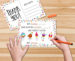 Honeyplum Kids Thank You Postcards thick durable cardstock material