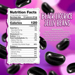 Glossy jet black licorice candy poured out on a festive holiday buffet table