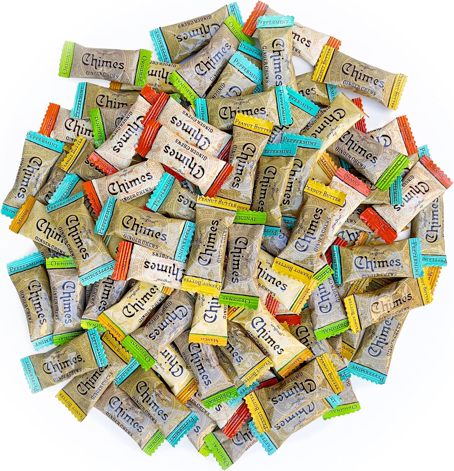 Chimes Ginger Chews 1lb Variety Bag front view authentic USA imported candy