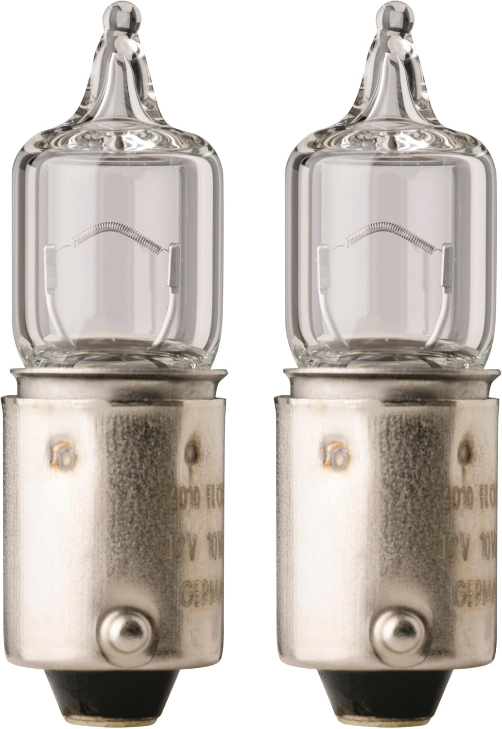 Flosser BA9s 20W incandescent light bulbs pack of two front view