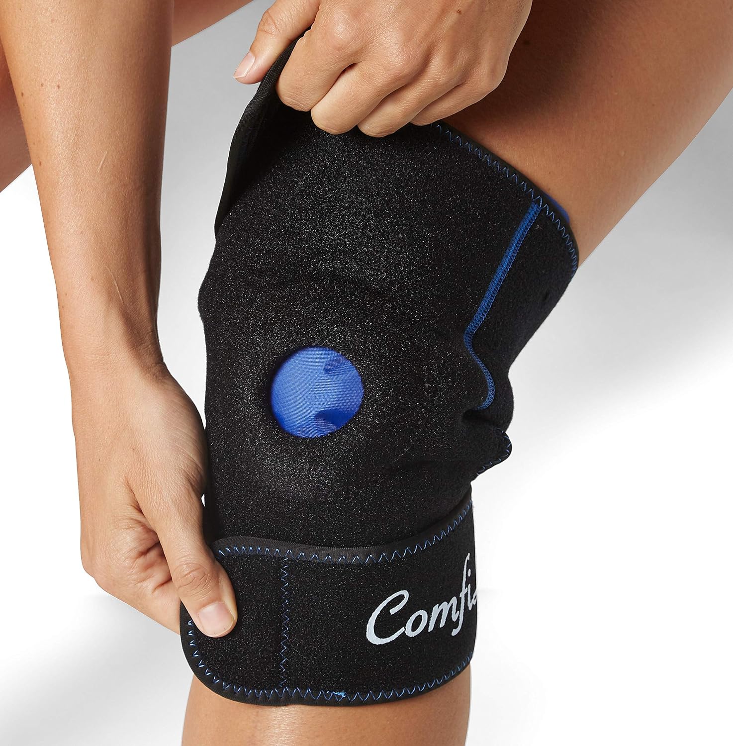 ComfiLife Knee Ice Pack with Wrap Reusable Hot & Cold Therapy Gel Pack Adjustable Compression Support for Injuries, Pain, Surgery, Arthritis, Meniscus and More - Image 1