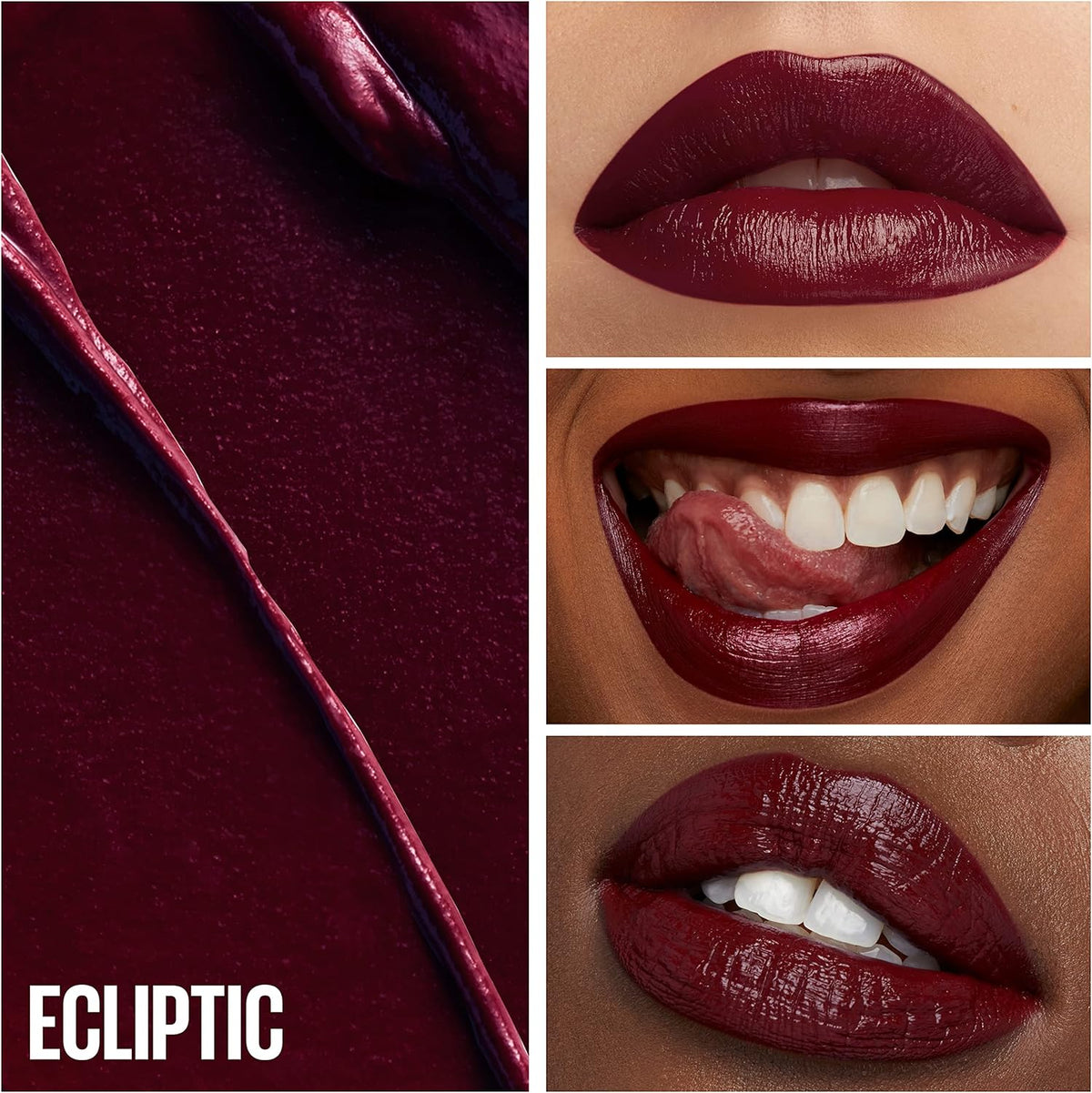 Maybelline Ecliptic Creamy Plum lipstick bullet texture