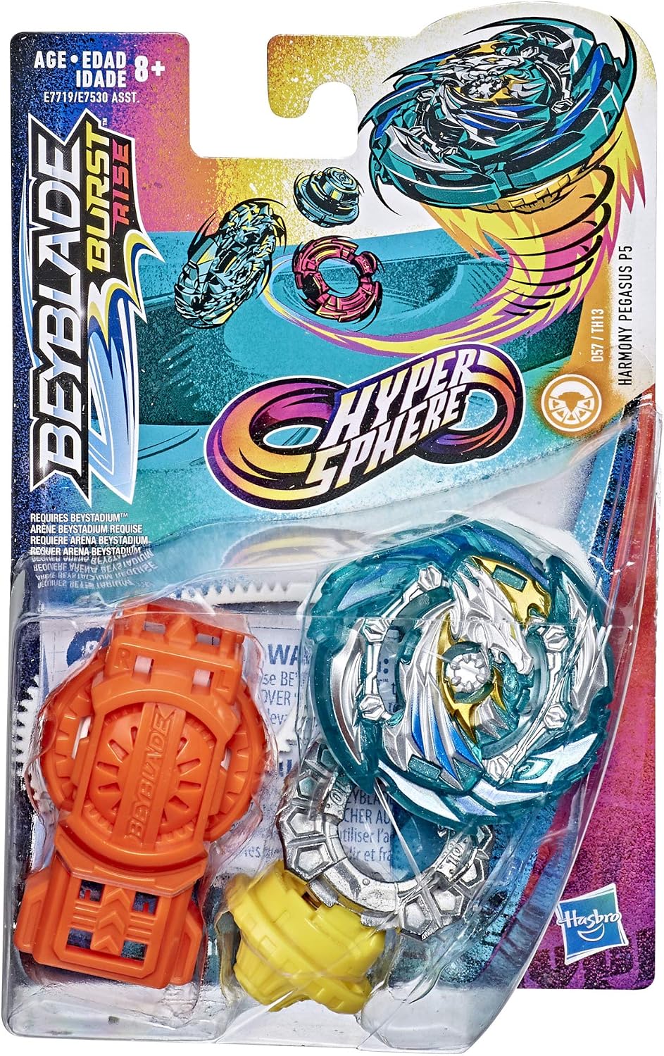 Beyblade Burst Rise Hypersphere launcher and spinning top components