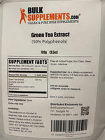 Green tea extract powder texture in a scoop