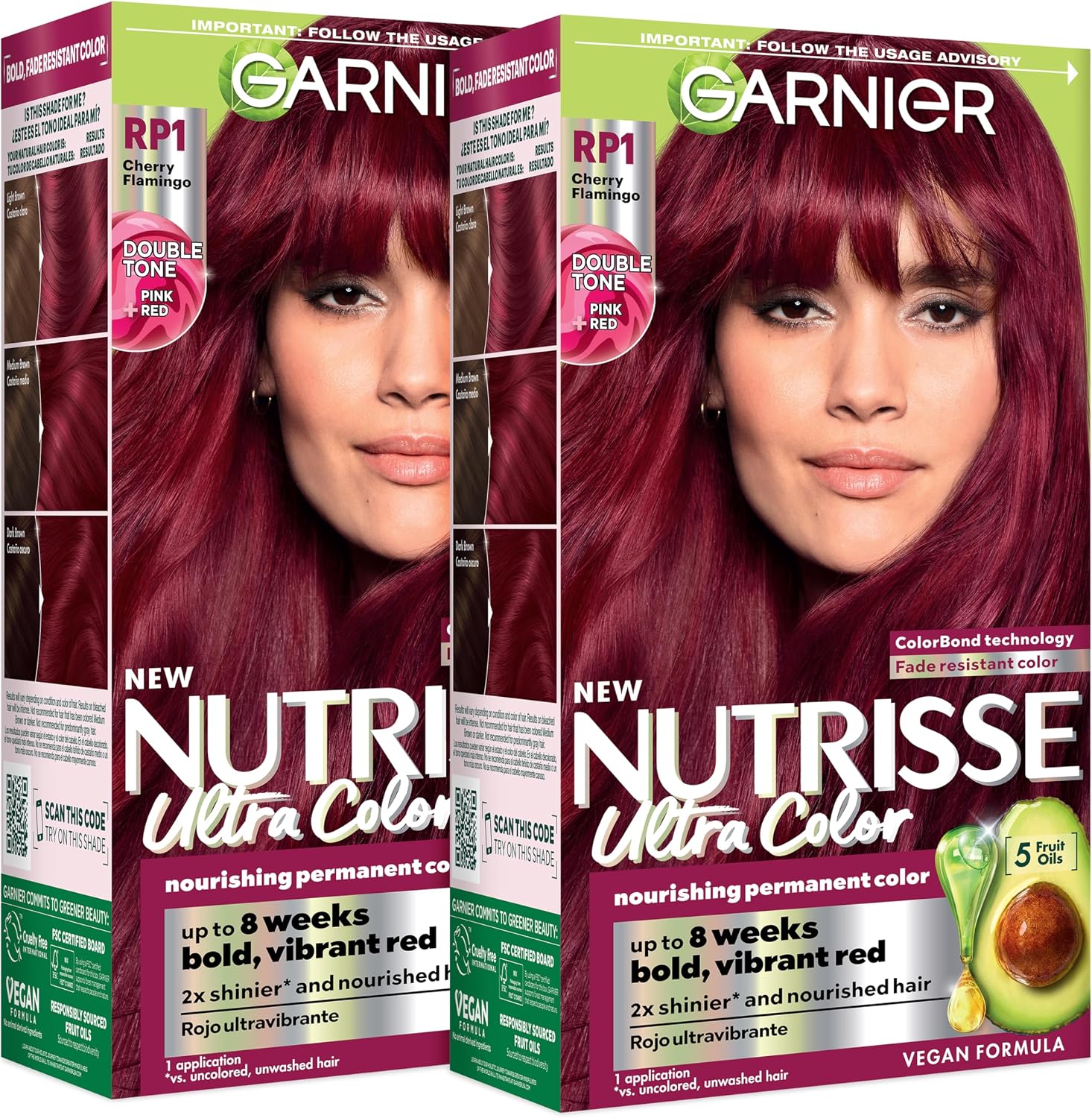 Garnier Nutrisse Ultra Color RP1 Dark Intense Pink Red Cherry Flamingo front box pack
