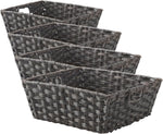 Whitmor Small Woven Storage Basket with Handles, Gray Wash - Image 9