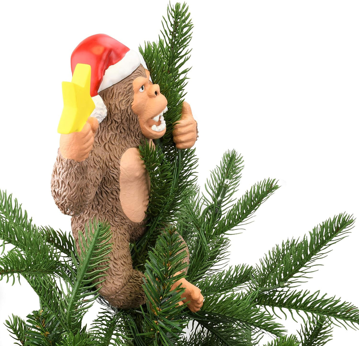 King Kong Climbing The Tree Funny Christmas Tree Topper - Large 10" - Image 9
