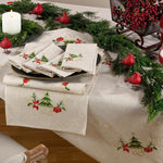 Saro Lifestyle Christmas tree tablecloth folded view