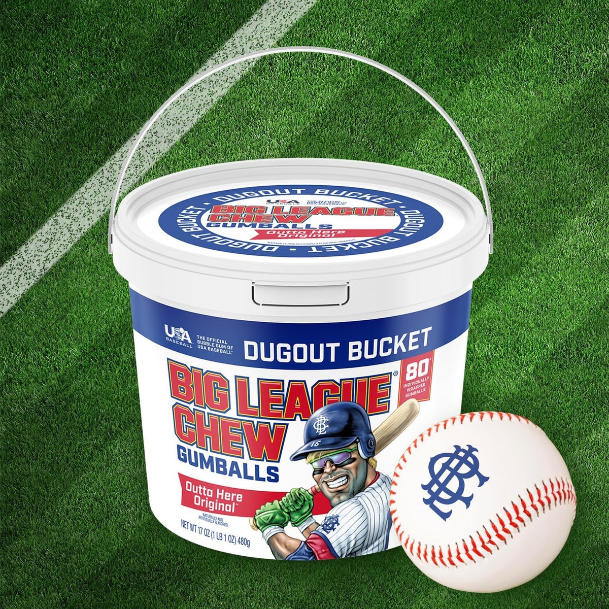 Big League Chew classic ballpark bubble gum bucket for sports concessions