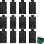 VIKOS Products carbon cotton cat litter box replacement filters 12 pack front view showing dense black material