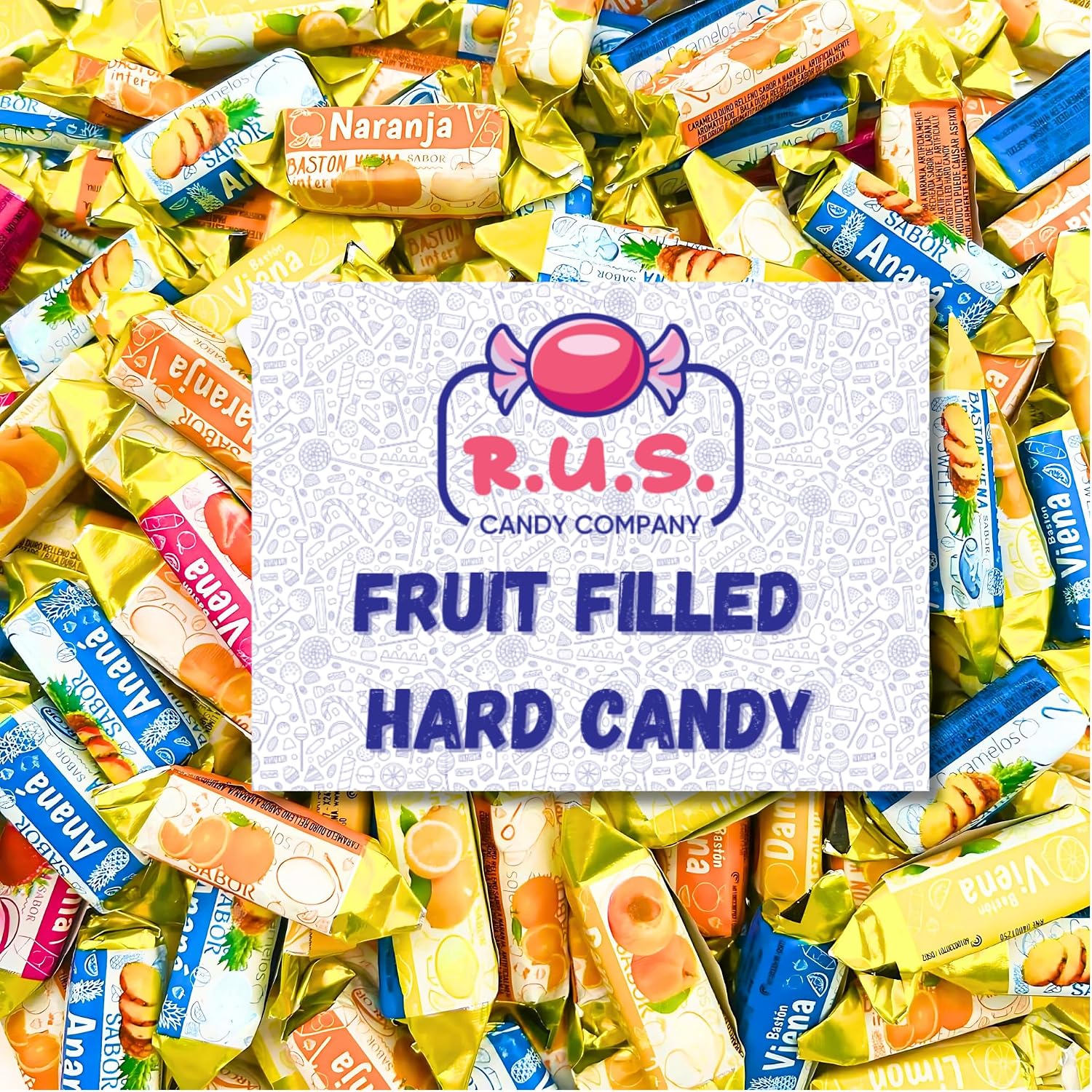 R.U.S. Candy fruit filled hard candy 1 pound bag front view premium imported candy